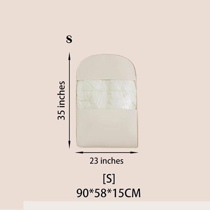 Space Saving Hanging Garment Bag with Compression Zipper. | For Closet Storage, Garment Bag for Coats and Down Jackets.(Beige,S)