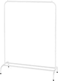 Clothing Clothes Rack with Storage Shelf, 45" L Standard Garment Rack for Hanging Clothes, Metal Portable Wardrobe Rack for Laundry Room, Bedroom, White