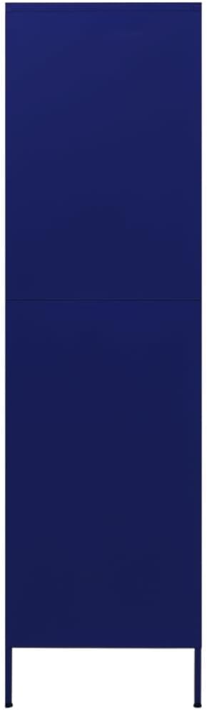 Metal Wardrobe Storage Cabinet,Employees Locker Wardrobe Industrial Steel Storage Cabinet with Hanging Rod, 4 Adjustable Shelves for Office, Garage, Home 35.4"x19.7"x70.9" Navy Blue -AA