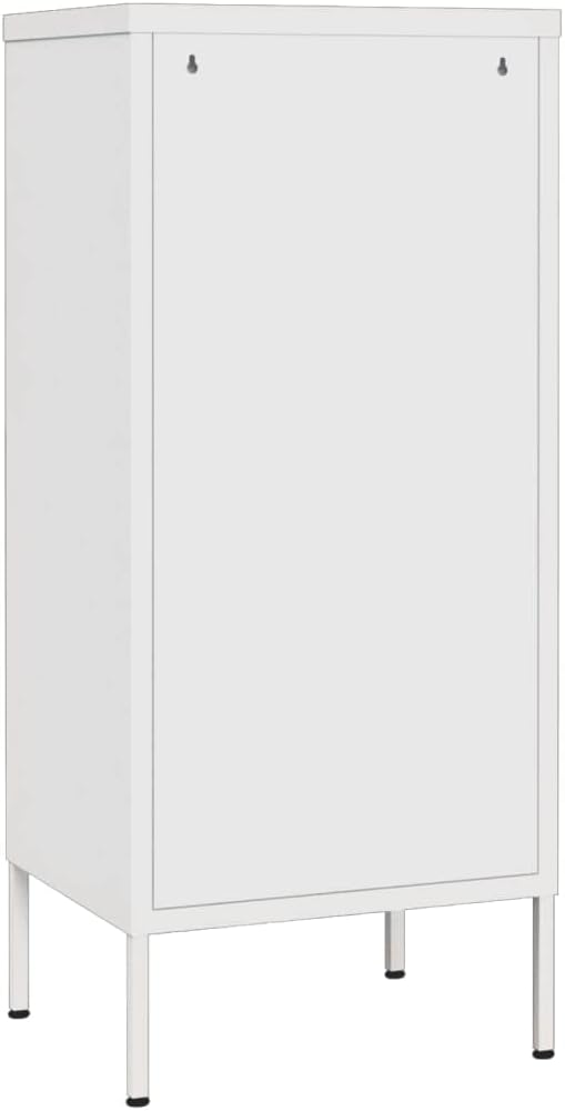 White Steel Storage Cabinet with Adjustable Shelves, Modern Minimalist Design for Home Organization and Display, 4-Piece Set for Living Room or Bedroom