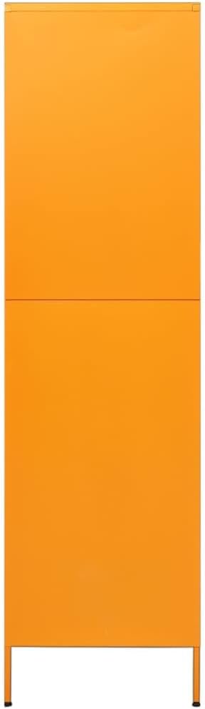 70.9" Tall Metal Wardrobe Cabinet, Steel Clothing Cabinet Storage Cabinets with 2 Doors, 4 Adjustable Shelves and Hanging Rod for Living Room, Bathroom, Garage 35.4"x19.7"x70.9" Mustard Yellow -AA