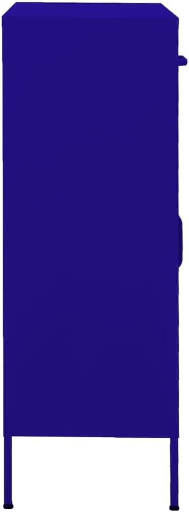 Navy Blue Steel Storage Cabinet with 79.3 Gallon Capacity, Adjustable Shelves and Sliding Doors for Home Office Organization, Modern Furniture for Living Room Storage