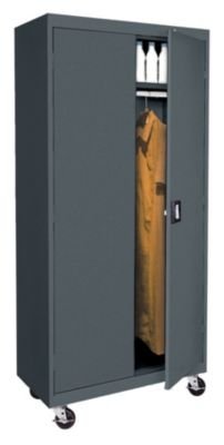 Sandusky Lee TAWR362472-02 Transport Series Mobile Wardrobe Storage Cabinet with Wheels and Adjustable Shelf, 24" Depth x 36" Width x 78" Height, Charcoal