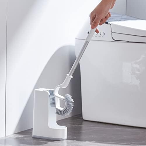 Toilet Brush Hook Shape Silicone Toilet Brush with Holder Set for Home Bathroom Toilet Kitchen Bowl Cleaning Bathroom Toilet Brush Holder