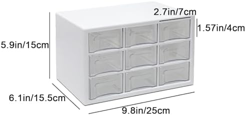 Elegant Jewelry Cabinet with 9 Clear Drawers, Stylish Jewelry Armoire & Organizer for Makeup, Office Supplies, Desk Storage - Chic White Design for Home & Office