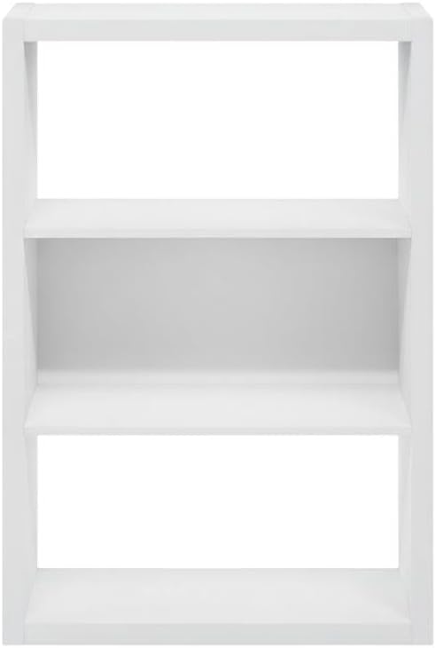 Furnifact White Bookcase with Modern Design, Sturdy Wood Construction, Stylish and Functional Storage Solution for Home Office or Living Room