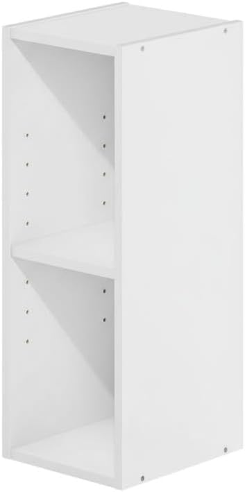 Furnifact White Bookcase with Durable Wooden Construction, Space-Saving Design, Versatile Storage Solution, Stylish and Lightweight for Home or Office