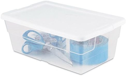 Sterilite Storage Box 13.5" X 8.3" X 4.8", 6 Qt. Clear - Pack of 6