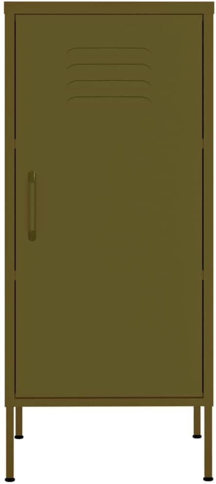 Olive Green Storage Cabinet with Adjustable Shelves, Durable Steel Construction for Modern Living Room and Bedroom Organization