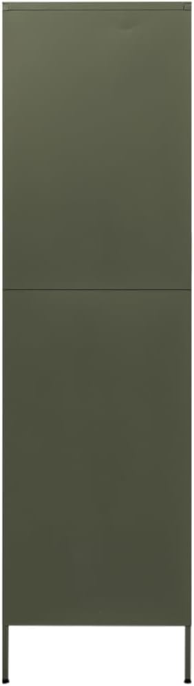 Metal Wardrobe Storage Cabinet,Employees Locker Wardrobe Industrial Steel Storage Cabinet with Hanging Rod, 4 Adjustable Shelves for Office, Garage, Home 35.4"x19.7"x70.9" Olive Green -AA