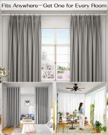 Tension Curtain Rod by EZFurni, 2 Sets 42-123 Inches, Heavy Duty Tension Rods for Windows, No Drilling Adjustable Curtain Rod for Patio, Hold Up Blackout Curtains and Non Slip, White