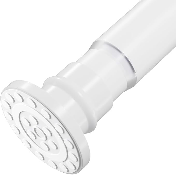 Small Tension Rod 18-32 Inch White Spring Shower Curtain Rod Adjustable Tension Curtain Rod No Drilling Heavy Duty Short Shower Rod,Non Slip,Stainless Steel