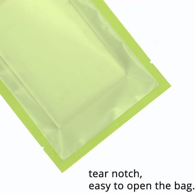 100PCS Customized Vacuum Heat Seal Bag,Open Top Packaging Bag with Clear Front,Single Color Printing for Logo/Text/QR Code (Green, 13 * 18CM/5.0"*7.1"-100PCS-One Color Print)