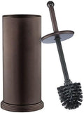 Home-it Toilet Bowl Brush and Holder - Bronze Bathroom Accessories Brush Compact, Space Saving, Deep Cleaning for Tall Toilet Bowl, Great Scrubber Cleaner