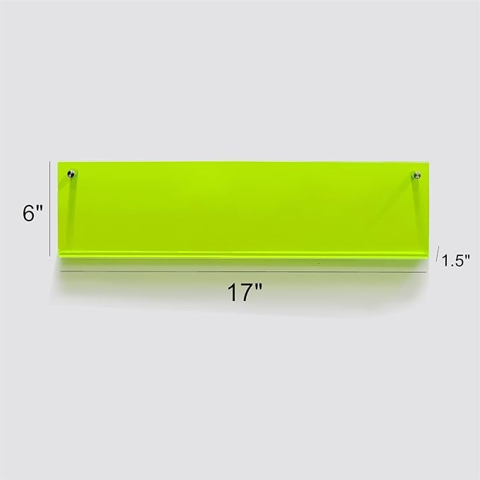 ROYALITA 2-Pack Acrylic Magazine Holder Brochure Holder, Green 17 Inch | Record Magazine Rack, Fashion Floating Bookshelf, Literature Storage Rack for Waiting Room, Living Room, Office
