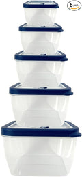 10-Piece Food Storage Containers with Vented Lids, Airtight and BPA Free, Stackable, Microwave, Freezer, and Dishwasher Safe (Blue)