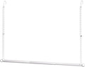 SUTINE Closet Rods for Hanging Clothes, Adjustable Metal Closet Extender Hanging Rod, Space-Saving Closet Rod Extender Clothes Hanging Bar, Closet Poles for Hanging Clothes (White, 31.5-47.2 IN)