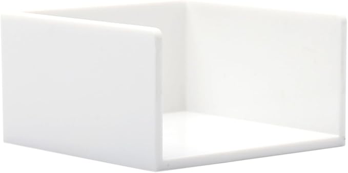 NatSumeBasics White Sticky Note Holder Dispenser, Fits 3" x 3" Memo Cube, Aesthetic Desk Organizer for Office Supplies