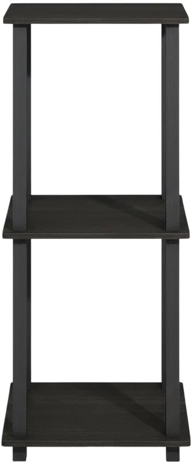 Furnifact Espresso Black Bookcase with Wood Construction, Sturdy Shelving, Modern Design, Ideal for Living Room, Office or Bedroom Storage