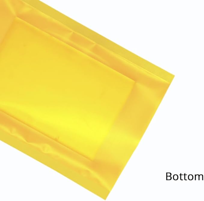 100PCS Customized Vacuum Heat Seal Bag,Open Top Packaging Bag with Clear Front,Single Color Printing for Logo/Text/QR Code (Gold, 13 * 18CM/5.0"*7.1"-100PCS-One Color Print)
