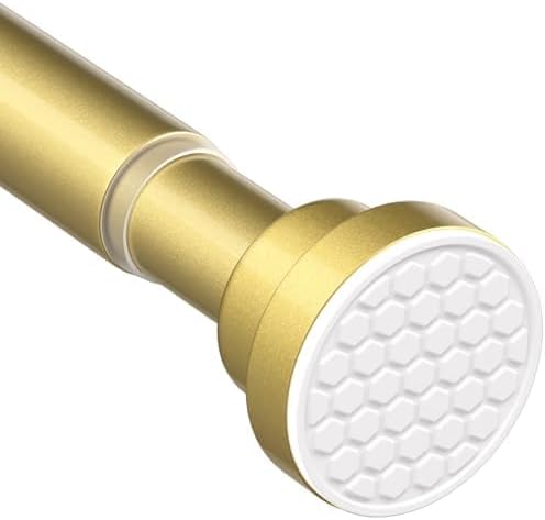 Tension Curtain Rod 30-64 Inch Curtain Rods No Drilling Gold Tension Spring Rod Adjustable Curtain Rod Expandable Shower Pressure Tension for Windows Closet Doorway