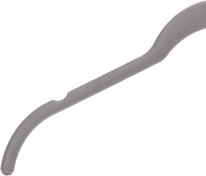 Amazon Basics Space Saving Slim Velvet Non-Slip Clothes Hangers for Closet Organization, Gray/Silver, 30-Pack