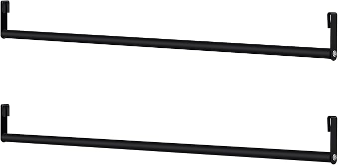 Threehoney 2 Pack Wire Shelving Garment Hanger Bar Wire Shelving Accessories Industrial Closet Clothes Rods for Home Retail Store(Black,48 Inch)