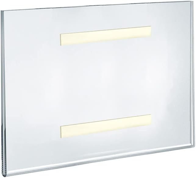 Azar Displays 122026 Self Adhesive Clear Acrylic Wall Sign Holder Frame 10" W x 8" H Landscape/Horizontal, 10-Pack