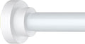 Thestoa Shower Curtain Rod Adjustable 43-66 inch, 1"Diameter Spring Tension Curtain Rod No Drill, Anti-Rust Non-Slip Shower Rod, White Shower Curtain Rod for Bathroom Tension