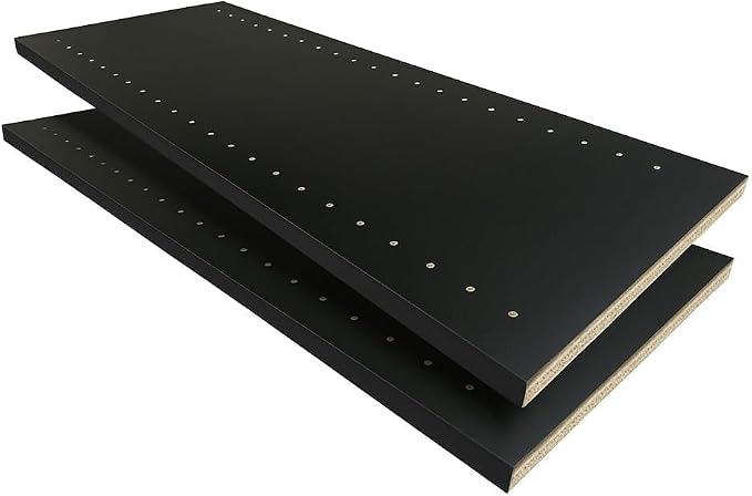 B&B HARDWARE Closet Evolution Classic Vertical Panels Up to 80 Inch – Pre-Drilled Organizer Units – Scratch Resistant Laminate, Compatible with Closet Systems & Accessories (Black, Pack of 2)