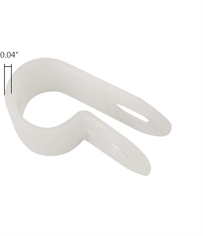 Cable Clamp R-Type Cable Clip Wire Clamp 5/16" Nylon Screw Mounting Cord Fastener Clips with Screws for Wire Management - White - 50 Pcs