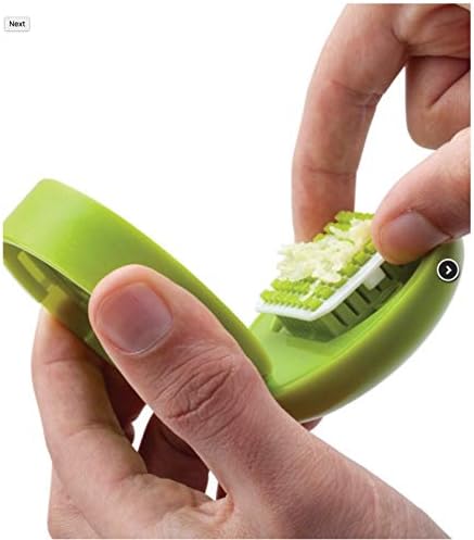 Joie Garlic Press and Chopper with Storage Container, Stainless Steel Blades, Green