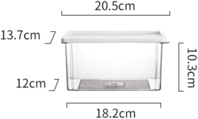 Food Storage Container Refrigerator Fresh-Keeping Storage Box Sealed Frozen Box Storage Household Portable Sub-Package Box Kitchen Refrigerator Food Organizer (Color : Clear, Size : F)