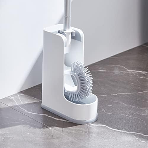 Toilet Brush Hook Shape Silicone Toilet Brush with Holder Set for Home Bathroom Toilet Kitchen Bowl Cleaning Bathroom Toilet Brush Holder