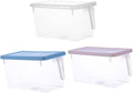 SHINEOFI 3pcs Food Preservation Storage Boxes 4l Rectangular Lidded Sealing Containers Plastic Pink Blue Refrigerator Organizer for Kitchen Pantry
