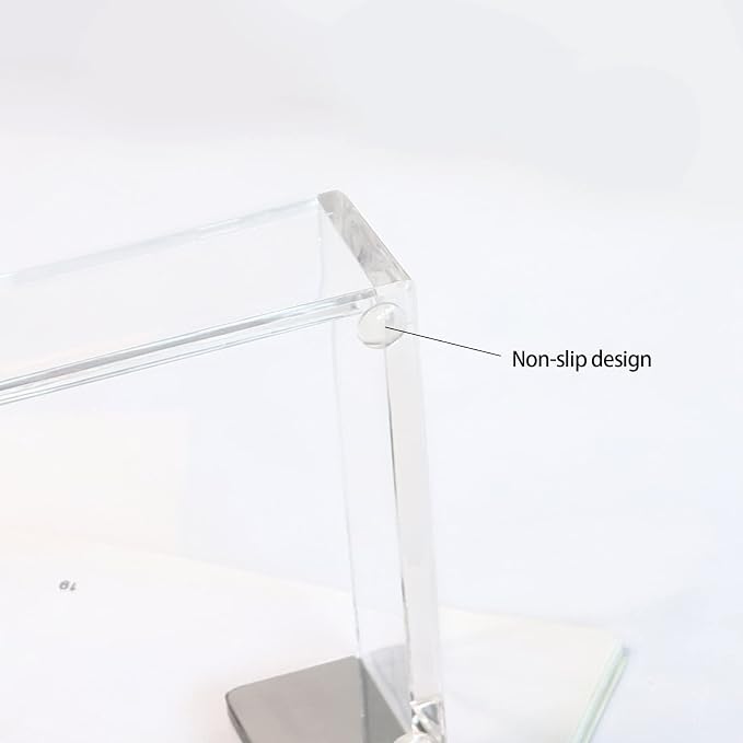 MultiBey Silver Sticky Note Holder Clear Acrylic Memo Pad Dispenser | Transparent Sticky Note Pad Holder Desk Supplies Organizer Accessories for Office Home Schools Decor (Silver)