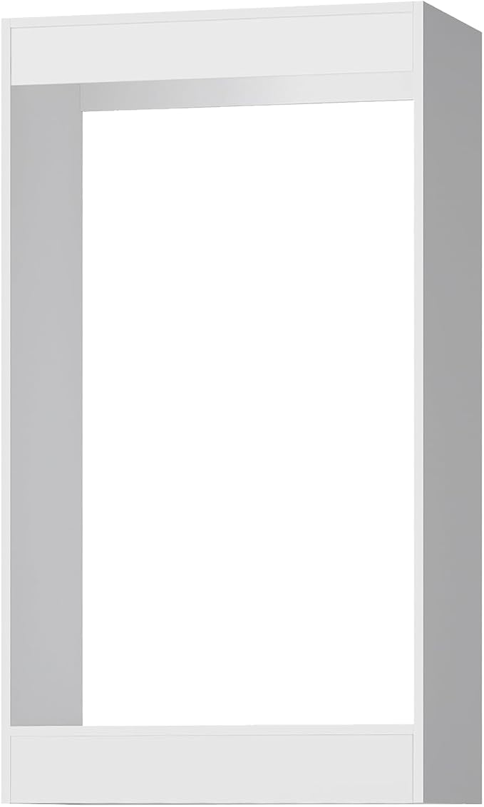 ROOMTEC 19.5" Double Hanging Closet Unit, Modular Closet System with Hanging Rod, Wardrobe Organizer for Bedroom or Walk-in Closet, Wall Mounted, Customizable Clothes Storage Unit, White