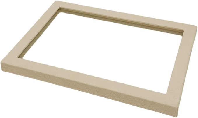 See-Through Transparent Top Lid for Beige Velvet Jewelry Organization Trays