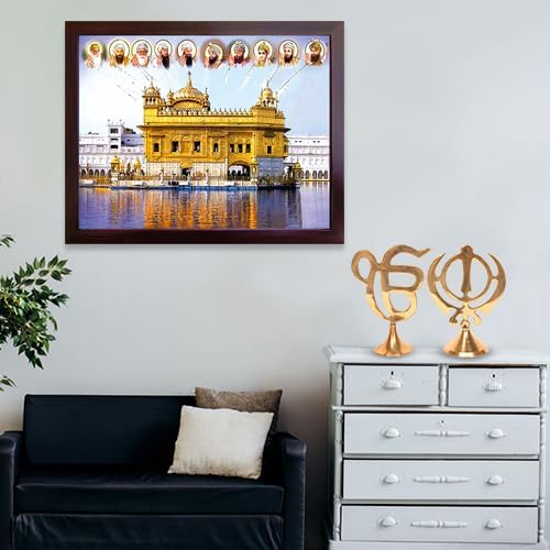 Lord Sikh Guru poster print with frame for Home Decor and Gifting Purpose (229-34)