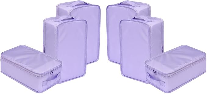 Travel Shoe Bags, Foldable Waterproof Shoe Pouches Organizer-Double Layer (6 Purple Shoe Bags)