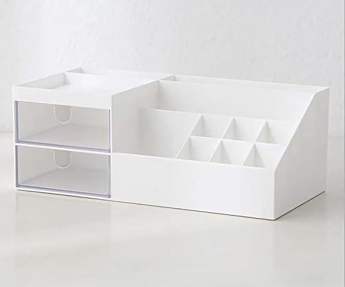 Granvela Multi-Functional Desk Organizer | Bedside Storage Box with Drawers for Home, Office, and School | Makeup Display and Storage Box- Size: Small (9.5 x 4.7 x 3.5 inches)