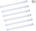6 Pack Spring Tension Curtain Rod, 23.6-43.3 Inches Tension Rods Cupboard Bars Adjustable Spring Steel Tensions Rod Shower Rod Closet Rod