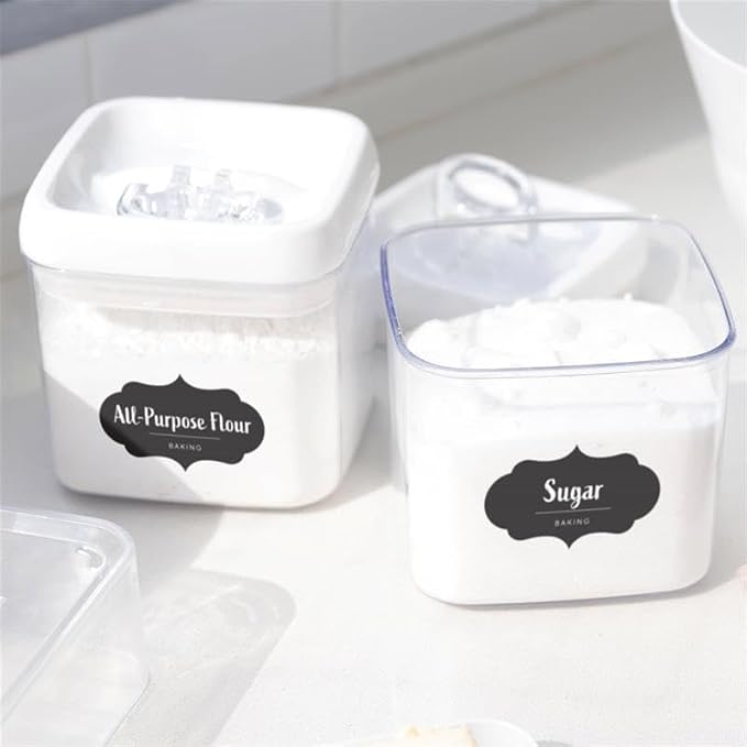 Pantry Labels – 60 Preprinted Easy to Apply Pantry Labels for Containers, Waterproof and Dishwasher Safe Labels, Organize Jar, Spices, Canister, for Kitchen Organization