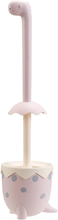 Toilet Brush Set, Compact Size Toilet Bowl Brush and Holder Toilet Bowl Scrubber with Silicone Bristles, No Dead Angle Home Cleaning Utensils Bathroom Accessories (Color : Blue) (Pink)