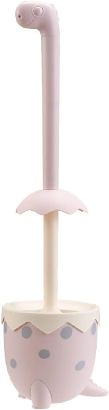 Toilet Brush Set, Compact Size Toilet Bowl Brush and Holder Toilet Bowl Scrubber with Silicone Bristles, No Dead Angle Home Cleaning Utensils Bathroom Accessories (Color : Blue) (Pink)