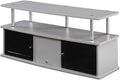 Furnifact Grey TV Stand, 3 Storage Cabinets and Shelf, Modern Design, Durable Particle Board, Fits TVs up to 55 Inches, Supports 60 lbs