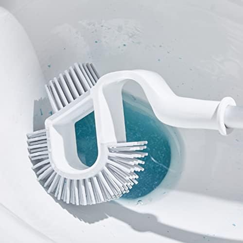Toilet Brush Hook Shape Silicone Toilet Brush with Holder Set for Home Bathroom Toilet Kitchen Bowl Cleaning Bathroom Toilet Brush Holder