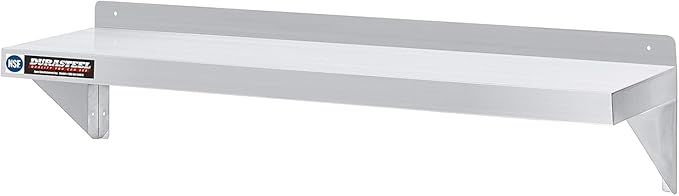 DuraSteel Stainless Steel Shelf - 48 Inch Wide x 14 Deep Commercial NSF Mounted Metal Wall Shelf Pantry Organizer Garage Storage Shelves - Rack Shelving Restaurant Kitchen Units Laundry Utility Room