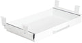 Under Desk Drawer Organizer 21" White Upgrade with Adjustable Brackets, Sliding Pull-Out Under Table Pencil Drawer, Office Standing Desk Attachment for Workbench | White, Under Cabinet Table, Heavy Duty Pull Out Shelf, Attachable for Workbench, Adjusta...