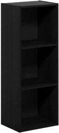 Furnifact Darkwood Bookcase with Durable Engineered Wood Shelving, Elegant Storage Solution for Home or Office, Modern Design